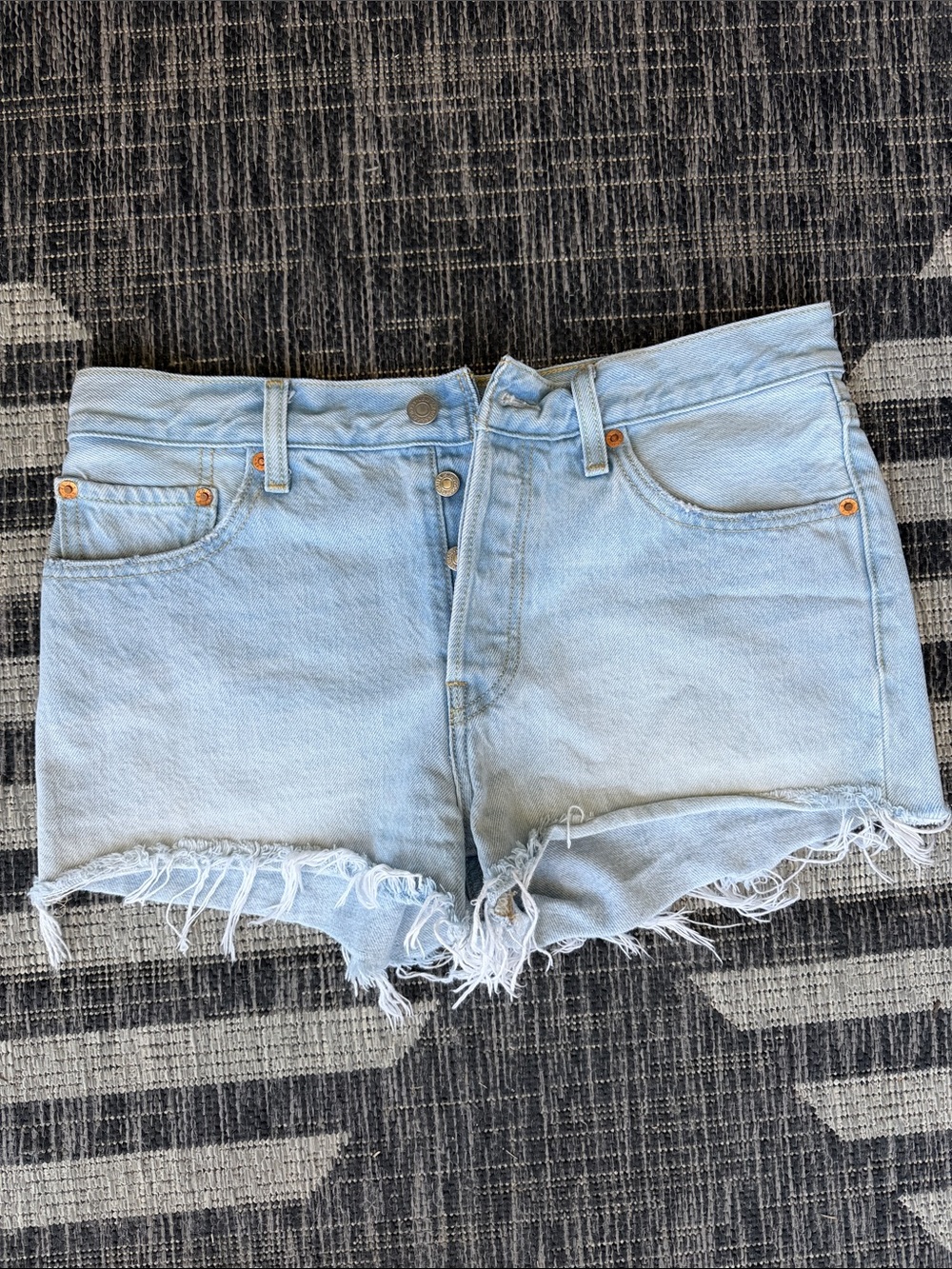 Levi's 501 Light Blue Denim Cutoff Shorts